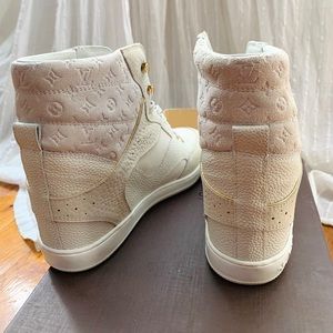 Louis Vuitton Beige Off White High Top Sneakers